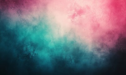 Noisy teal pink gradient background, retro shadows texture, event poster, minimalist flow, Generative AI