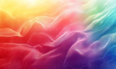 Obraz premium Soft rainbow tones gradient background, holographic waves texture, mobile wallpaper, retro transitions, Generative AI