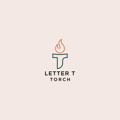 
Torch vector logo design with T letter