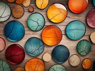 Obraz premium Colorful Circular Paint Pots