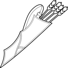 Simple quiver with arrows outline vector