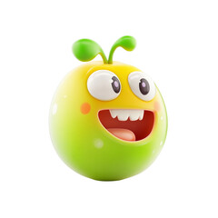 Fototapeta premium Cheerful cartoon character with round shape and bright colors