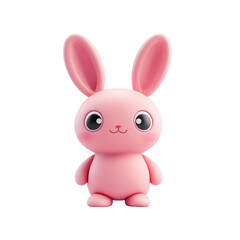 Fototapeta premium Cute pink rabbit character with big eyes and long ears, perfect for kids designs