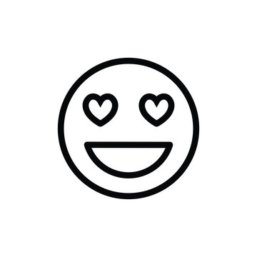 recommend clip art: falling in love face with heart shape eyes emoji emoticon big smile expression outline vector
