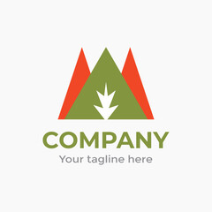 Premium Vector Logo Design with Mountain. Beautiful Minimalist Logotype design for branding, Elegant identity design.