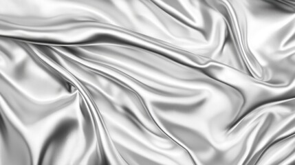 Obraz premium Abstract silver fabric with soft folds and ripples.