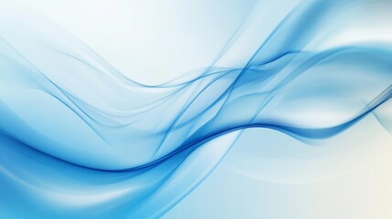 Obraz premium Abstract light blue composition with flowing shapes.