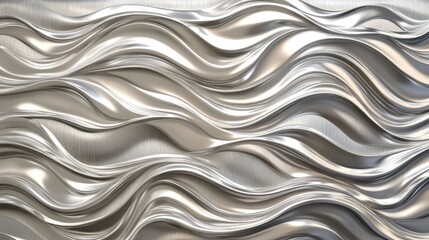Abstract silver wave background texture.