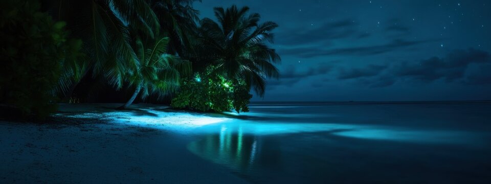 An intimate shot of the bioluminescent algae blooming in the waters of Vaadhoo Island, Maldives, Marine scene