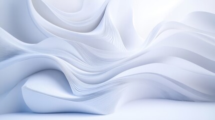 Fototapeta premium Abstract white waves, flowing curves, elegant design.