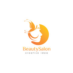 Creative Beauty Salon Concept Logo Design Template