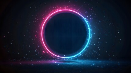 Fototapeta premium Neon Circle Abstract Background Design