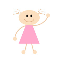 illustration of girl child