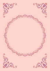 Pink vintage elements, wedding love card, valentines day card