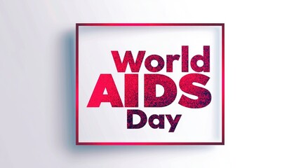 Graphic design promoting World AIDS Day with bold text and a clean background.