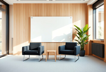Modern Office Waiting Area with Minimalist Design