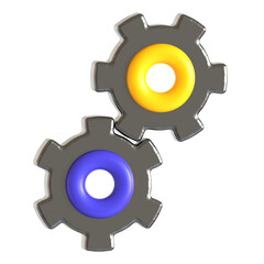 engine gear 3d icon illustration 