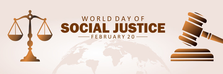 World Day of Social Justice Banner. World Day of Social Justice Vector Banner. Vector Illustration for Poster, Banner