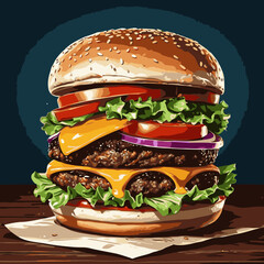 burger vector art for design needs 