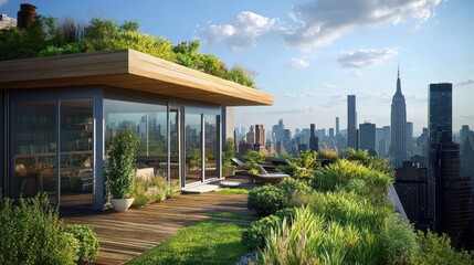 Fototapeta premium Apartments with rooftop gardens for city dwellers.
