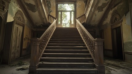 Abandoned mansion interior slung derelict forsaken outcast