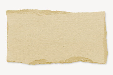 Kraft torn paper png cut out rectangular strip collage element on transparent background
