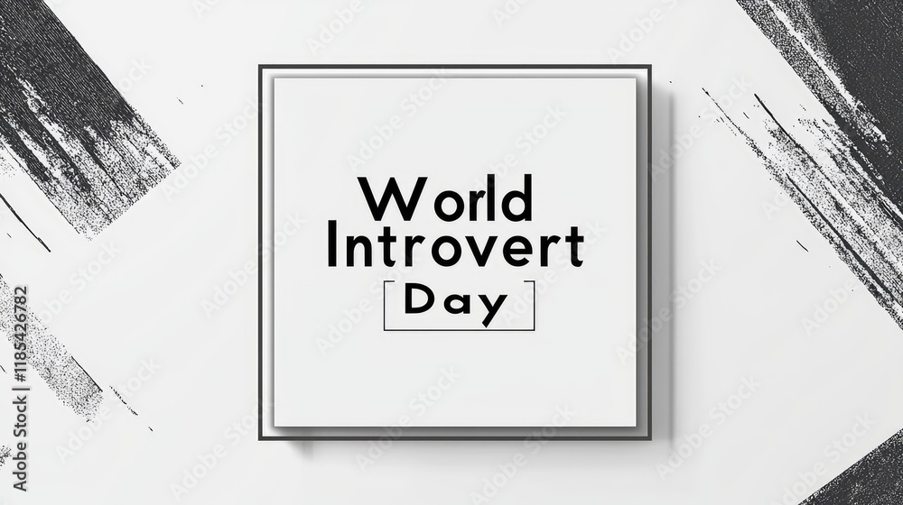 Fototapete a graphic celebrating world introvert day with bold text on a minimalist background.