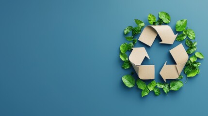 Earth glowing with eco-friendly symbols such as recycling and leaves