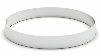 White wristband mockup, blank template, isolated on white background, for event branding or design.