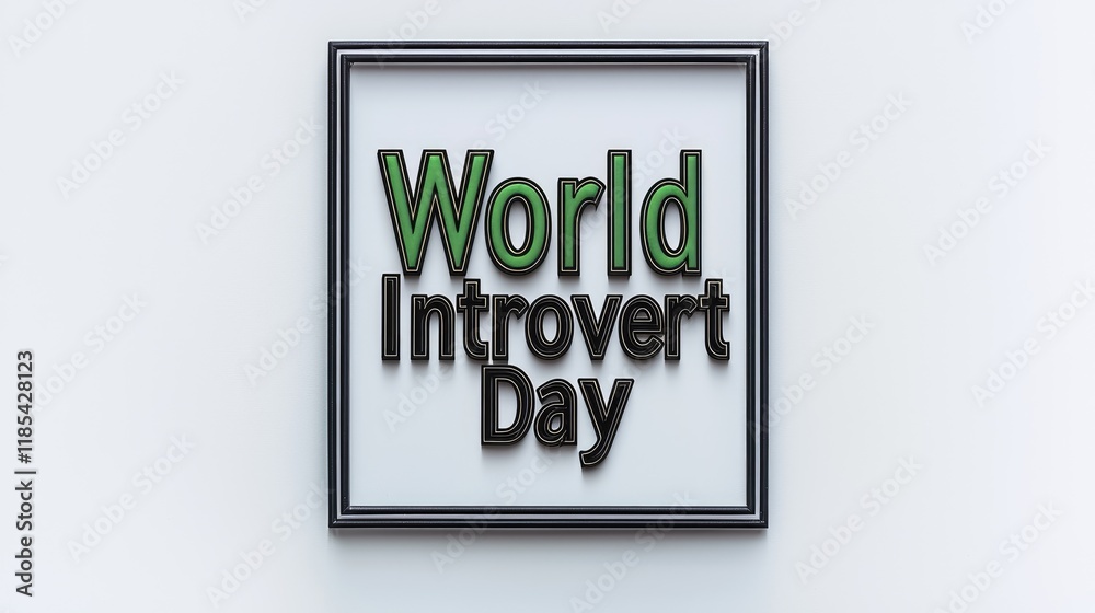 Fototapete a framed graphic promoting world introvert day with bold text design.