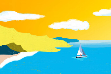 Naklejka premium Summer travel background, acrylic texture design