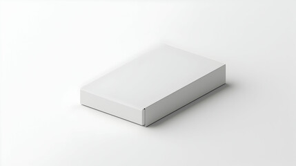 White rectangular box mockup on a plain background, perfect for packaging design presentations.