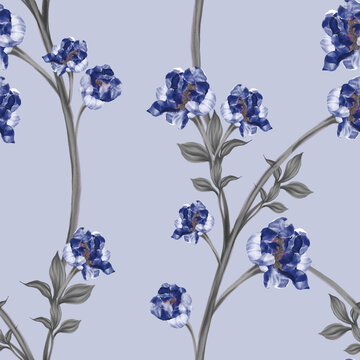 Beautiful seamless pattern with floral background.