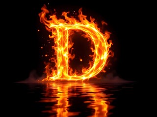 Fiery Letter D: An Intense, Flaming Alphabet Design