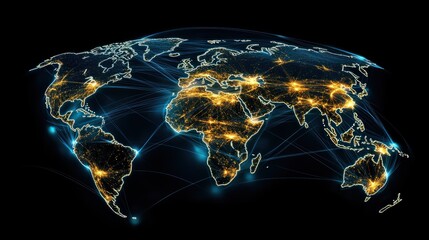 Digital global network showcasing high-tech communication.