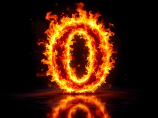 Fiery Number Zero: A Blazing Inferno Graphic