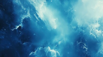 Fototapeta premium Expansive natural sky with vibrant blue and white tones.