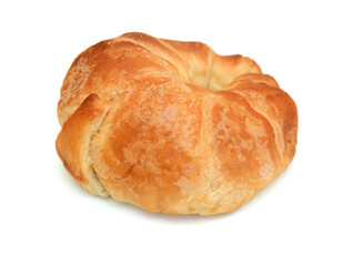 Fresh croissant on white background