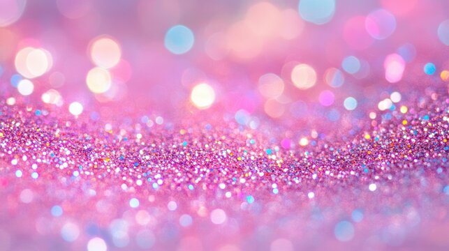 Glitter lights background with sparkling texture and bokeh effect.