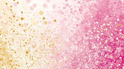 Fototapeta premium A digital greeting card with sparkling particles in the background, fading from gold to pink, offering space for a message in the middle.