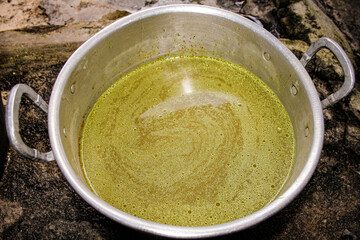 Chicken curry in a pan