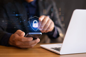 Protect data and encrypted network security and privacy. Secure Internet network security technology.