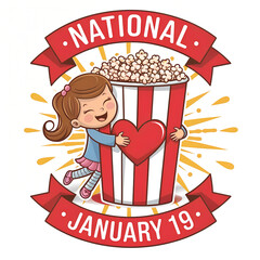 National popcorn day poster design