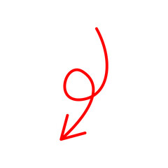 red arrow down element 