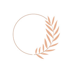 simple circle frame with leaf