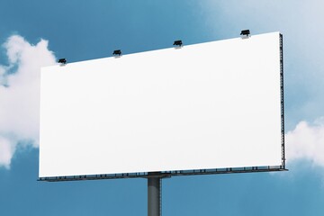 Blank bill board background, blue sky