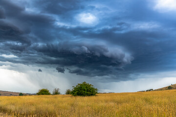 Summer storm season over the rural countryside