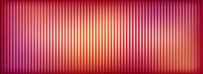 Red ribbed glass background. Dark pink frosted reeded wallpaper. Colored corrugated glass texture for door, window, rooftop. Wavy striped blurry surface overlay. Vector backdrop © vika_k