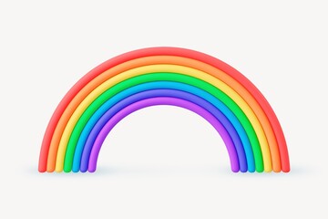 Rainbow clipart, 3d birthday graphic