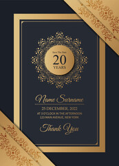 Luxury dark birthday invitation template